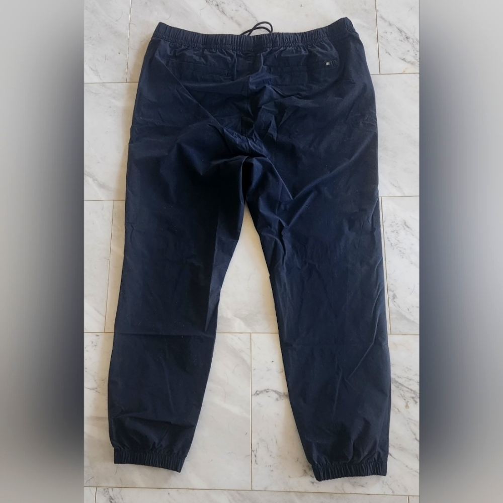 BANANA REPUBLIC Mens Size XL Jogger Track Pants Black w/ 4 Pockets & Zip Pocket